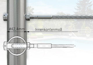 2mm Edelstahl- Sicherungsseil in gewünschter Länge