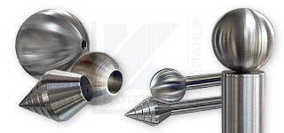 Zierkappen aus Edelstahl für Geländerstäbe und Pfosten Zierkappen aus Edelstahl für Geländerstäbe und Pfosten