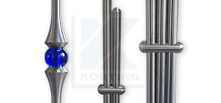 Zierstäbe aus Edelstahl für Edelstahlgeländer mit senkrechten Streben Zierstäbe aus Edelstahl für Edelstahlgeländer mit senkrechten Streben