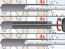 fischer Montagemörtel 300T und Ankerstange FIS A - Innengewindeanker RG MI in Beton - Montage 02