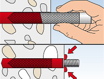 fischer Montagemörtel 300T und Ankerstange FIS A - Innengewindeanker RG MI in Beton - Montage 04
