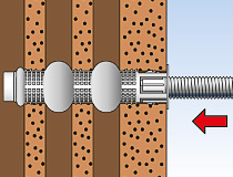 fischer Montagemörtel 300T und Ankerstange FIS A - Montage in Lochstein - Mauerwerk - Montage 04