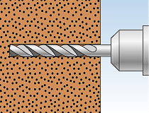fischer Montagemörtel 300T und Ankerstange FIS A - Vorsteckmontage in Vollstein-Mauerwerk - Montage 01