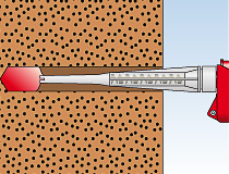 fischer Montagemörtel 300T und Ankerstange FIS A - Vorsteckmontage in Vollstein-Mauerwerk - Montage 03
