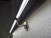 Edelstahlhandlauf mit LED - Ansicht von unten bei eingeschaltetem LED - Licht