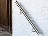 Edelstahl Handlauf gerade - Halter ohne Ronde in der Wand eingeklebt