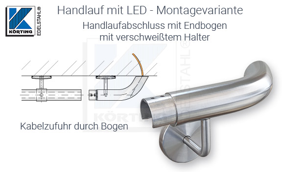 Handlaufabschluss mit Halter - Endbogen