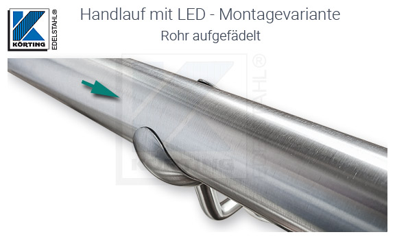 Edelstahlrohr wird aufgefädelt
