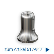 Zur massiven Handlaufstütze mit Bohrung 16 mm zur Aufnahme eines Handlaufträgers aus Rundmaterial 16 mm zum Anschweißen