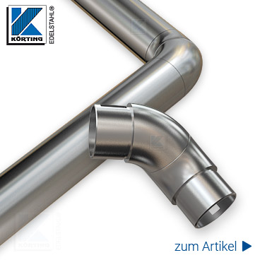 Rohrbogen 90° verdrehbar aus Edelstahl für Rohr 42,4 x 2,0 mm - zum Artikel