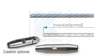 Edelstahlseil ohne Gewindesterminal - Typ 00 - Verschraubung optional zur Selbstmontage dazu bestellen