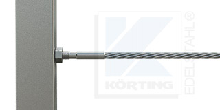 Edelstahlseil Spannsystem Typ 1 - Gewindeterminal mit M8x30 mm Rechtsgewinde an Viekantrohr