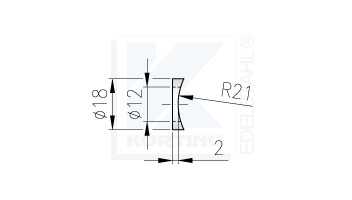 Radienscheibe - Anschluss an Rohr 42,4 mm mit Bohrung 12 mm