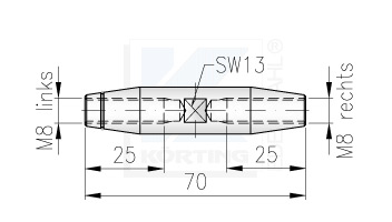 Seilspanner mit Innengewinde M8 rechts / links