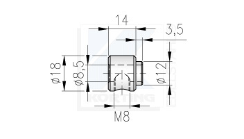 Seilstopper mit Bund für Edelstahlseil 6 mm