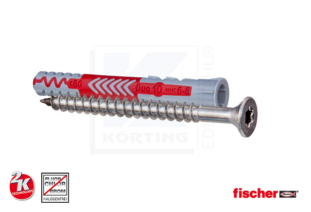 Berfestigungsset: Senk-Holzschraube 8x90 mm + DUOPOWER 10x80