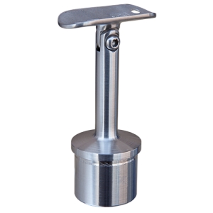 Handlaufstütze mit Gelenk und Anschraubplatte aus Guss zum Einkleben in Edelstahlrohr 42,4x2,0 mm - Produktansicht Handlaufstütze mit Gelenk und Anschraubplatte aus Guss zum Einkleben in Edelstahlrohr 42,4x2,0 mm - Produktansicht