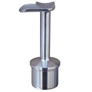 Handlaufstütze mit 90°-Anschraubplatte aus Guss zum Einkleben in Edelstahlrohr 42,4x2,0 mm - Produktansicht Handlaufstütze mit 90°-Anschraubplatte aus Guss zum Einkleben in Edelstahlrohr 42,4x2,0 mm - Produktansicht