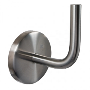 Handlaufhalter für Handlauf aus Edelstahl, Handlaufträger gebogen zum Anschweißen des Handlaufes, Ronde mit Gummiring, mit Abdeckrosette Handlaufhalter für Handlauf aus Edelstahl, Handlaufträger gebogen zum Anschweißen des Handlaufes, Ronde mit Gummiring, mit Abdeckrosette