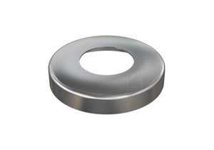 Edelstahl Abdeckrosette 105x20 mm mit Loch 49 mm für Edelstahlronden mit Versteifungsrippen bei Verwendung flacher Sechkantmuttern Edelstahl Abdeckrosette 105x20 mm mit Loch 49 mm für Edelstahlronden mit Versteifungsrippen bei Verwendung flacher Sechkantmuttern