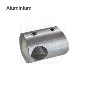 Stabhalter aus Aluminium - geschliffen, für Rohr ø42,4 mm+Rd ø12 mm Stabhalter aus Aluminium - geschliffen, für Rohr ø42,4 mm+Rd ø12 mm
