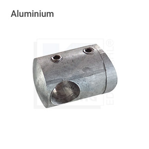 Stabhalter aus Aluminium - ungeschliffen, für Rohr ø42,4 mm+Rd ø12 mm