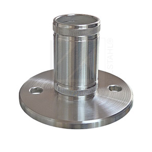 Edelstahl Boden- / Wandflansch für Rohr ø42,4x2,0 mm, Hülse gerändelt, 70 mm