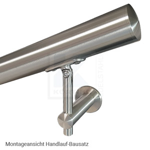 Edelstahl Handlauf Bausatz - bestehend aus Rohr ø 42,4x2,0 mm und Handlaufhalter 641-801-14
