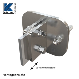 Edelstahl Ankerplatte 150x120x10 mm, um 20 mm verstellbar für Überbrückung Regenrinne