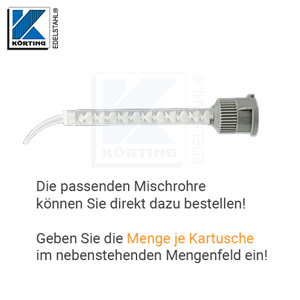 Bitte die Menge der Mischrohre je Kartusche im Mengenfeld wählen!