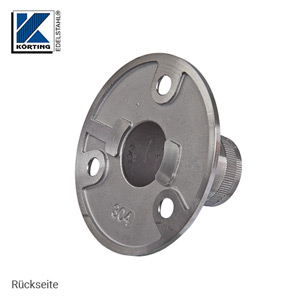 Edelstahlronde mit Rohrhülse für Rohr 42,4x2,0 mm - Rückseite