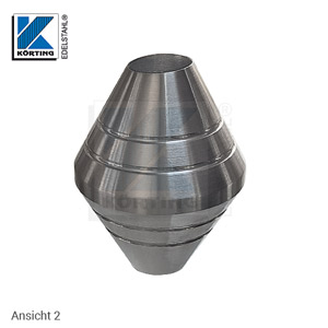 Edelstahl Zierstück Kegel mit Durchgangsbohrung ø12,1 mm für Zierstab