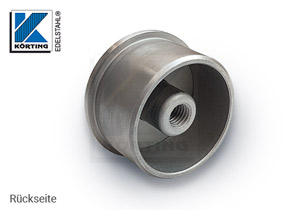 Endkappe flach aus Edelstahlguss mit Innengewinde M8x20 mm Innenansicht Endkappe flach aus Edelstahlguss mit Innengewinde M8x20 mm Innenansicht