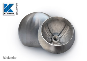Rohrabchlusskugel ø55 mm aus Edelstahl-Guss - mit IG M8x8 - 30 mm tief Rohrabchlusskugel ø55 mm aus Edelstahl-Guss - mit IG M8x8 - 30 mm tief