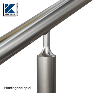 Montagedetail Pfostenabschluss mit Handlaufstütze - Handlauf in Neigung verschweißt Montagedetail Pfostenabschluss mit Handlaufstütze - Handlauf in Neigung verschweißt