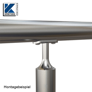 Montageansicht Handlaufstütze mit Anschraubplatte - Handlauf waagerecht verschraubbar Montageansicht Handlaufstütze mit Anschraubplatte - Handlauf waagerecht verschraubbar