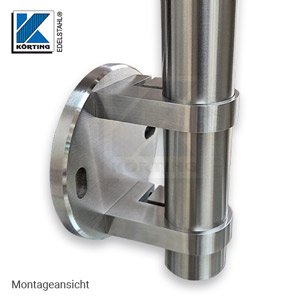 Wandanker ø120x10 mm mit Rohrklemmen und Pfosten ø42,4 mm