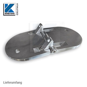 Edelstahl Wandanker für Eckpfosten für 2 Rohrklemmen vorgerichtet