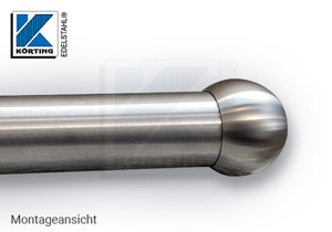 Rohrabchlusskugel ø55 mm aus Edelstahl zum Verschrauben an einem Handlaufende Rohrabchlusskugel ø55 mm aus Edelstahl zum Verschrauben an einem Handlaufende