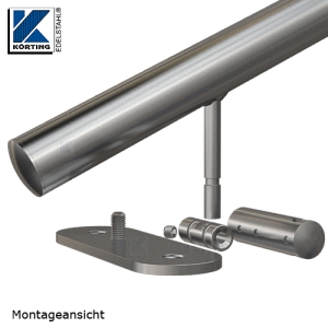 Handlaufhalter für Handlauf aus Edelstahl, mit langer Wandplatte und Durchgangsborhungen 11 mm - Handlaufträger wird verschweißt Handlaufhalter für Handlauf aus Edelstahl, mit langer Wandplatte und Durchgangsborhungen 11 mm - Handlaufträger wird verschweißt