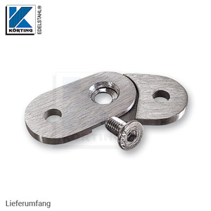 Anschraubplatte flach - zweiteilig inkl. Senkschraube M6 Anschraubplatte flach - zweiteilig inkl. Senkschraube M6