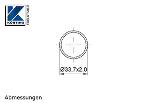 Edelstahlrohr 33,7x2,0 mm Werkstoff 1.4301 Korn 600 geschliffen in 6 Meter - Längen oder Zuschnitt auf Maß