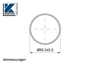 Edelstahlrohr 60,3x2,0 mm Werkstoff 1.4301 Korn 600 geschliffen in 6 Meter - Längen oder Zuschnitt auf Maß