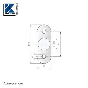 Boden- und Wandplatte 110x40x6 mm - Abmessungen