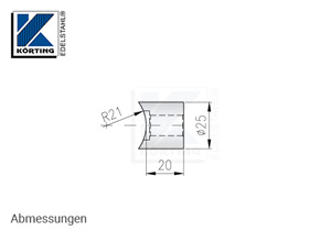 Distanzstück massiv, Länge 20 mm für Rohr 42,4 mm - Abmessungen