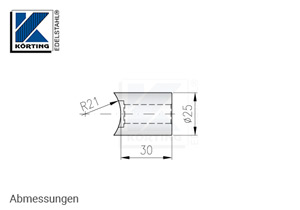 Distanzstück massiv, Länge 30 mm für Rohr 42,4 mm - Abmessungen