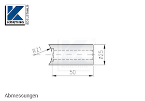 Distanzstück massiv, Länge 50 mm für Rohr 42,4 mm - Abmessungen