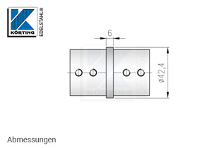 Rohrverbinder für Nutrohr 42,4 x 1,5 mm - Abmessungen