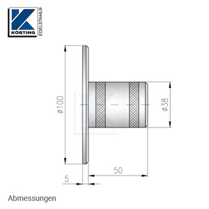 Edelstahl Boden- / Wandflansch für Rohr 42,4x2,0 mm - Abmessungen