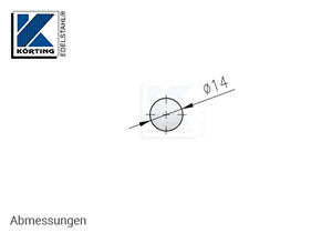 Edelstahl Rundmaterial 14 mm Korn 600 geschiffen - Abmessung